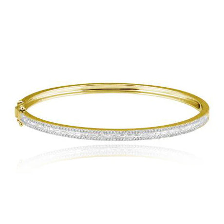 Thin Baguette and Diamond Bangle