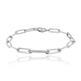 All Around Diamond Link Paperclip Bracelet