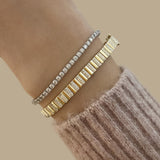 Golden Spaced Pave Bangle