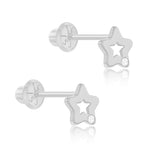 Baby Gold Star Cutout Diamond Earring