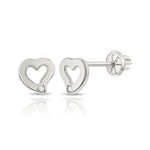 Baby Gold Heart Cutout Diamond Earring