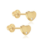 Baby Gold Heart Diamond Earring