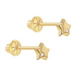 Baby Gold Star Diamond Earring