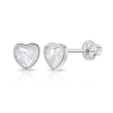 Baby Mother Of Pearl Heart Earring