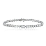 Emerald Cut Bezel Diamond Tennis Bracelet