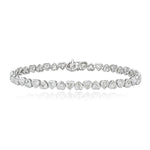 Up and Down Heart Diamond Bezel Tennis Bracelet