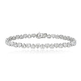 Up and Down Heart Diamond Bezel Tennis Bracelet