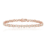 Up and Down Heart Diamond Bezel Tennis Bracelet