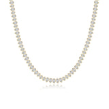 Bezel Pear and Marquise Golden Tennis Necklace