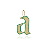 Gold Initial with Gemstone Charm