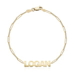 Cutout Name Paperclip Bracelet