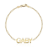 Cutout Name Paperclip Bracelet