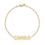 Cutout Name Paperclip Bracelet