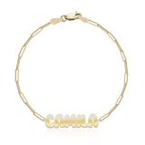 Cutout Name Paperclip Bracelet