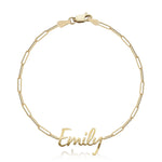 Cutout Name Paperclip Bracelet