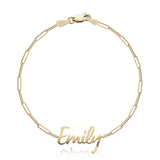 Cutout Name Paperclip Bracelet