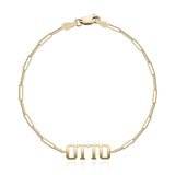 Cutout Name Paperclip Bracelet