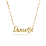 Cutout Name Paperclip Necklace