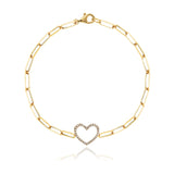 Cutout Pave Heart Bracelet