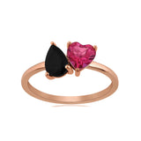 Small Two-Gemstones Ring