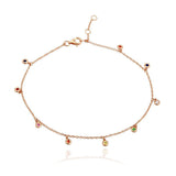 Dangling Rainbow Bezel Anklet