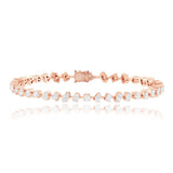 Diagonal Multi Shape Diamond Tennis Bracelet