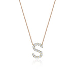 Large Diamond Initial Necklace