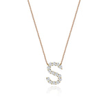 Large Diamond Initial Necklace