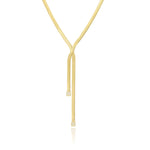 Pave and Gold Snake Chain Lariat