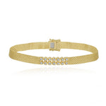 Double Row Diamond Gold Chain Bracelet