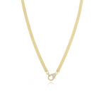 Gold Mesh Chain Diamond Clasp Necklace