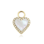 Pave Outline Stone Heart Huggie Charm