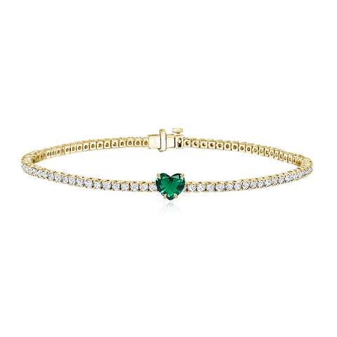 Tennis Bracelet with Solitaire Gemstone