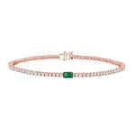 Tennis Bracelet with Small Solitaire Gemstone