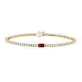 Tennis Bracelet with Small Solitaire Gemstone