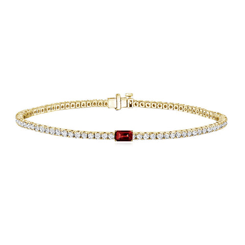 Tennis Bracelet with Small Solitaire Gemstone