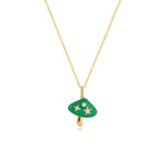 Enamel Mushroom Diamond Necklace