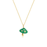 Enamel Mushroom Diamond Necklace