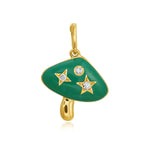 Star Diamond Enamel Gold Mushroom