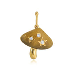 Star Diamond Enamel Gold Mushroom