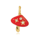 Star Diamond Enamel Gold Mushroom