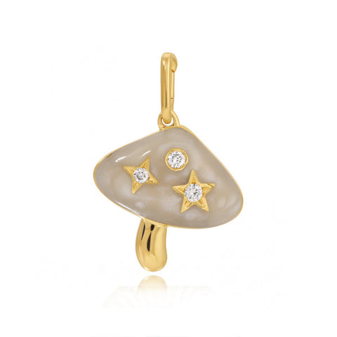 Star Diamond Enamel Gold Mushroom