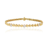 Heart Diamond Golden Tennis Bracelet