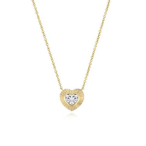 Fluted Bezel Diamond Necklace