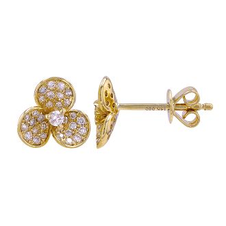 Pave Flower Studs