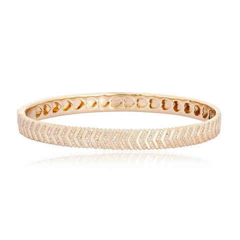 Gold and Pave Arrow Bangle