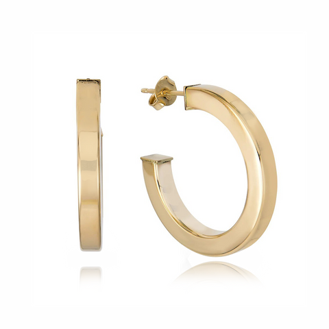 Square Gold Tube Hoops