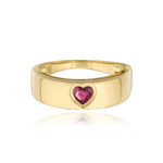 Golden Thick Gemstone Ring