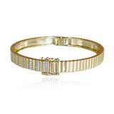 Golden Spaced Pave Bangle