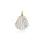 Medium Three Diamond Shell Stone Charm